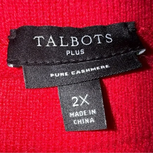 TALBOTS Audrey Cashmere Sweater - 2X Red Pop - Picture 6 of 11